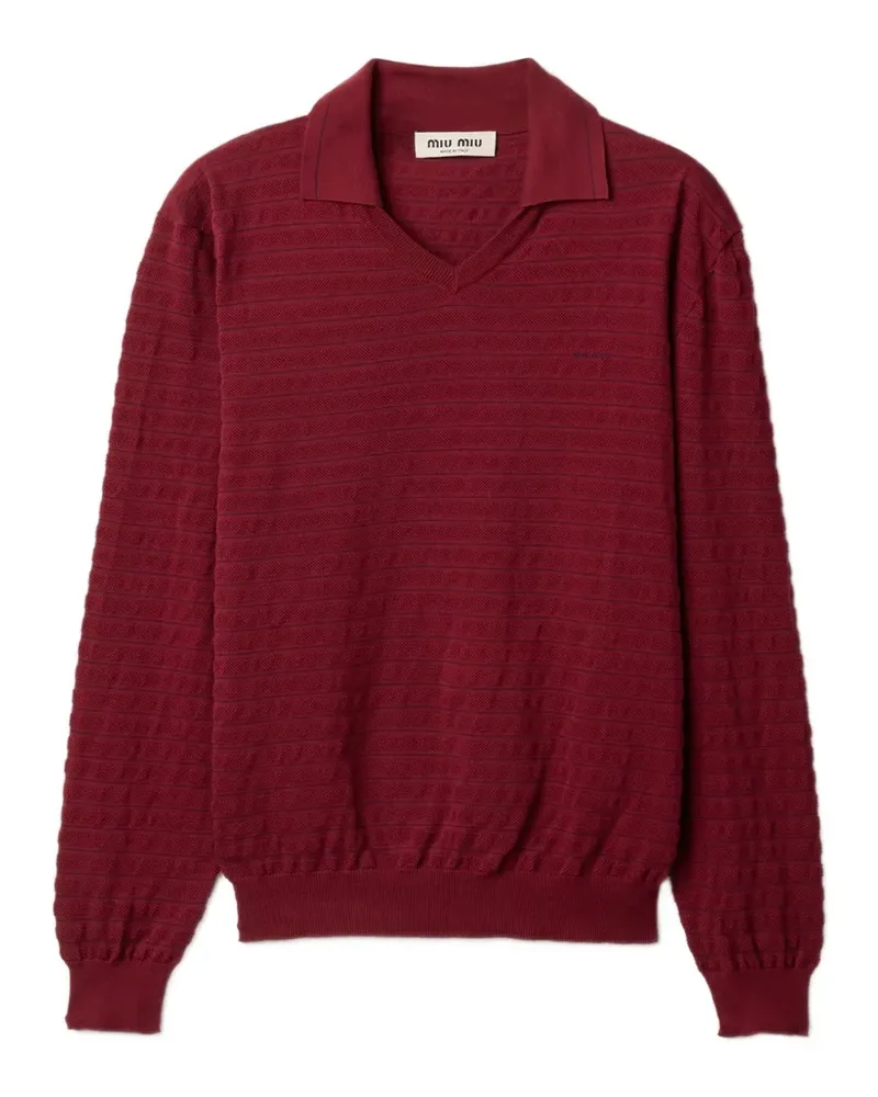 Miu Miu V-neck cotton sweater - Rot Rot