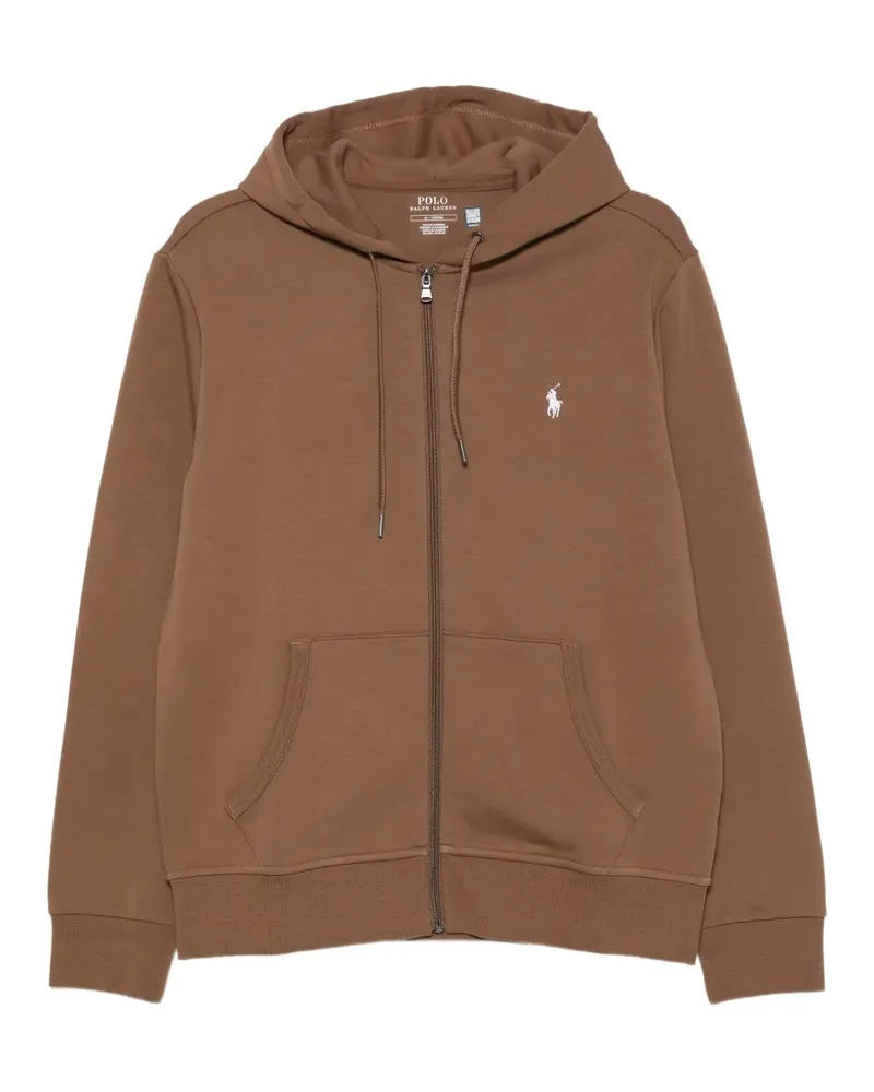 Ralph Lauren logo-embroidered zip-up hoodie - Braun Braun