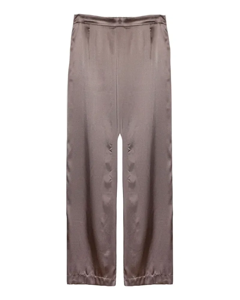 Purotatto satin-finish wide-leg trousers - Braun Braun