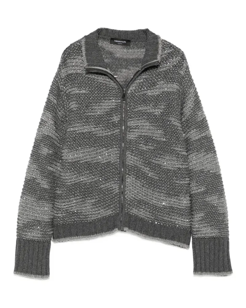 Fabiana Filippi Cardigan mit Pailletten - Grau Grau