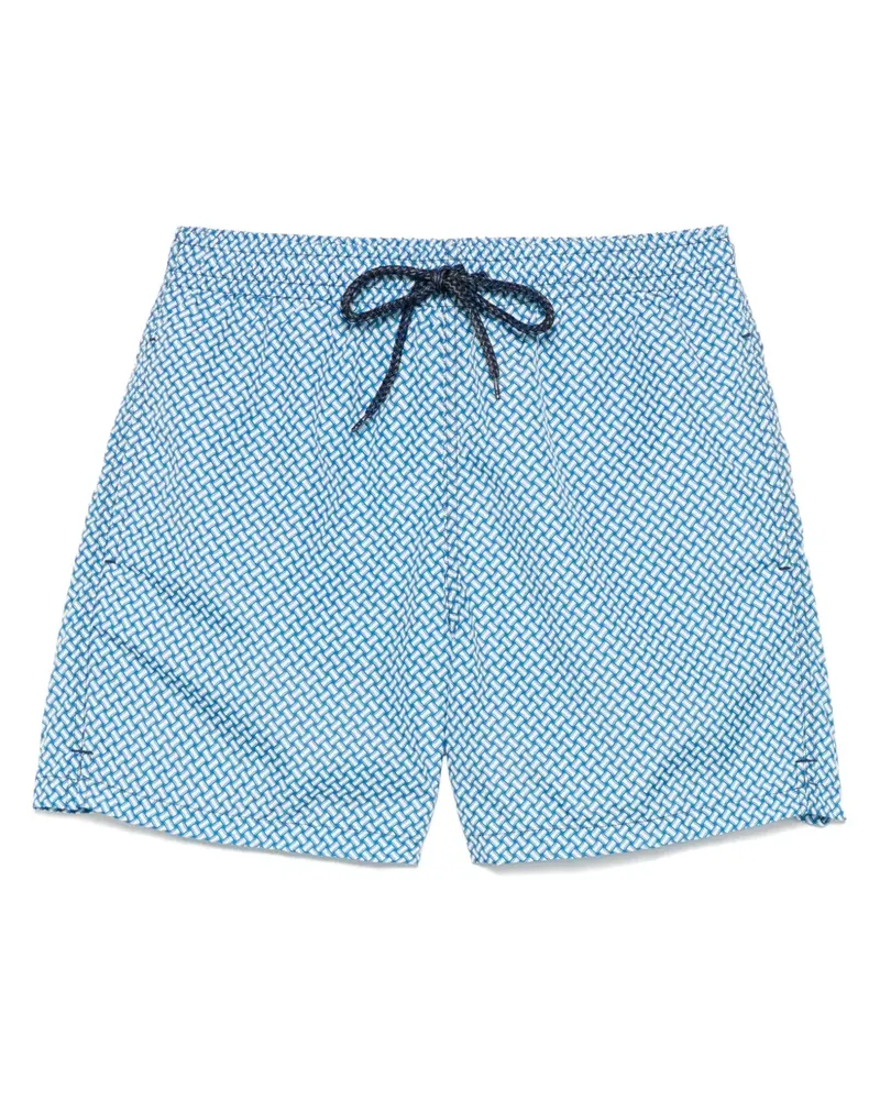 Drumohr  Badeshorts mit Monogrammmuster - Blau Blau