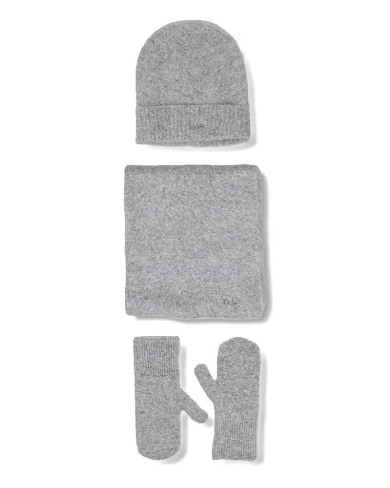 IRO logo knitted beanie hat set - Grau Grau