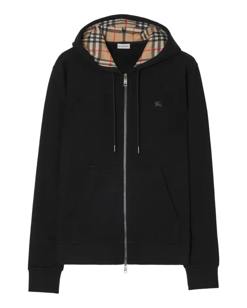 Burberry Kapuzenjacke mit Check - Schwarz Schwarz