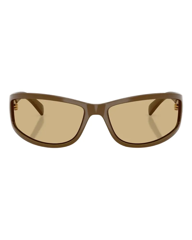 Miu Miu Sonnenbrille mit geometrischem Gestell - Braun Braun
