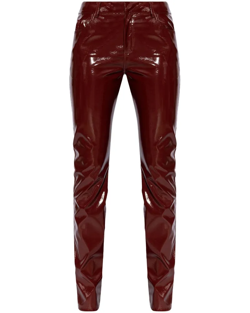 Blumarine Skinny-Hose in Vinyloptik Rot