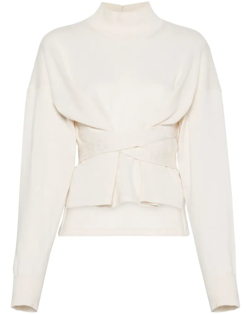 Iceberg Pullover mit Bindegürtel - Weiß Weiß