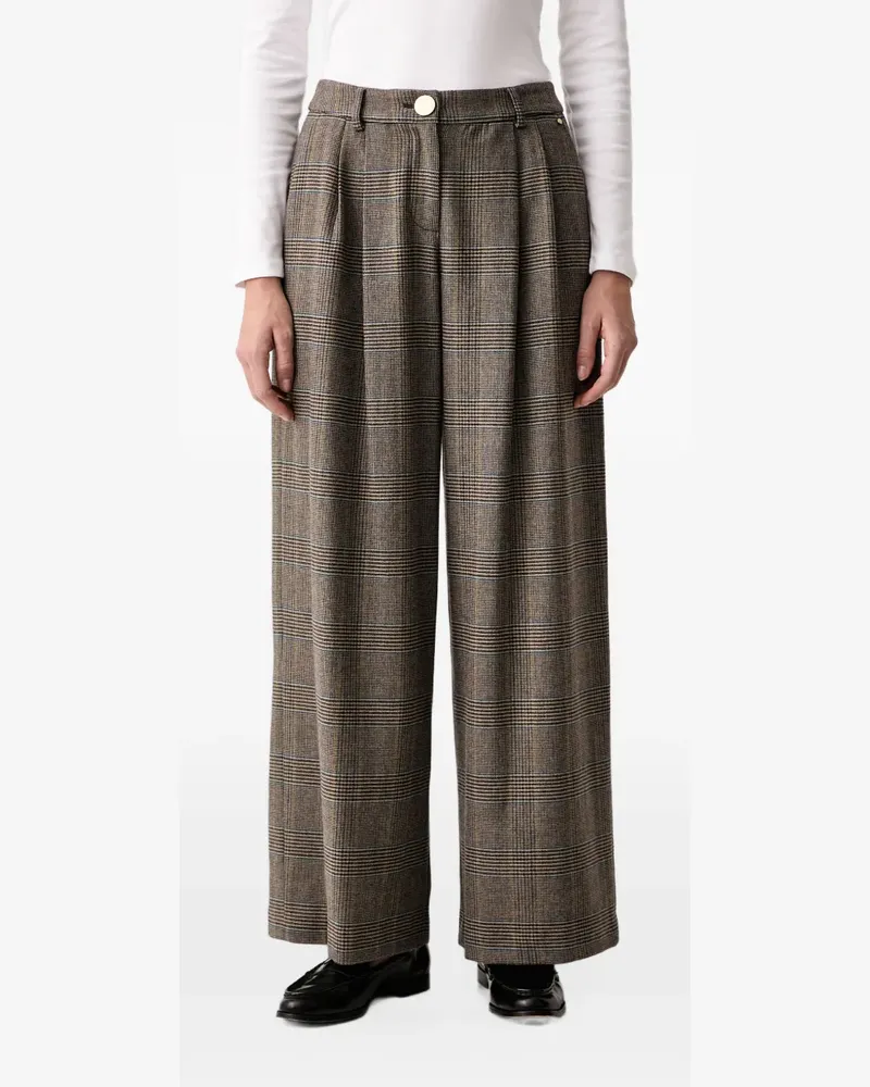 Armani Exchange check-pattern pleated trousers - Braun Braun