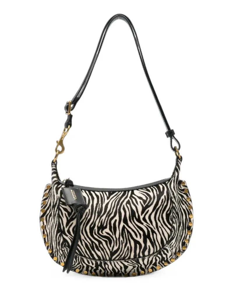 Isabel Marant Oskan Moon Umhängetasche mit Zebra-Print - Weiß Weiß