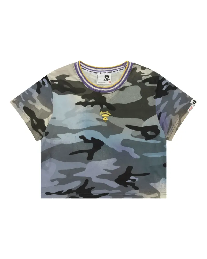 BAPE camouflage embroidered T-shirt - Grau Grau