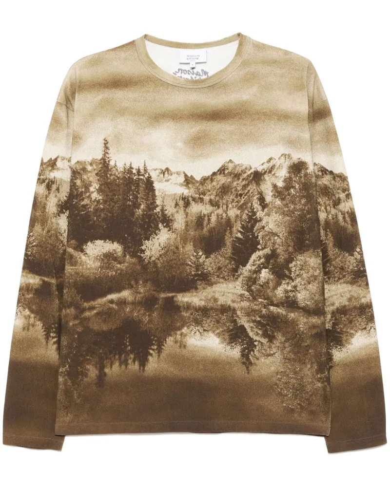 Kitsuné T-Shirt mit grafischem Print - Nude Nude