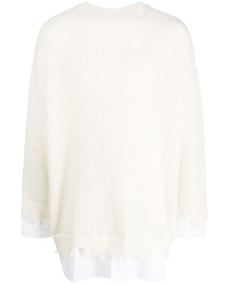 Maison Margiela Pullover in Distressed-Optik - Weiß Weiß