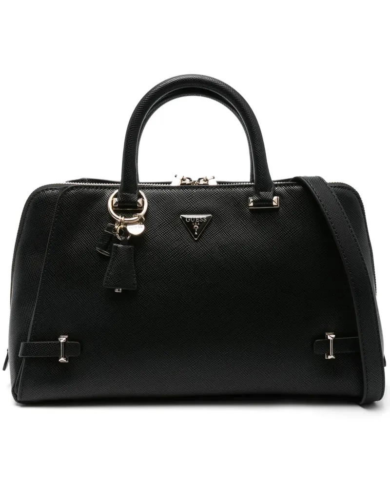 Guess Rosalba Tote Bag aus Saffiano-Leder - Schwarz Schwarz