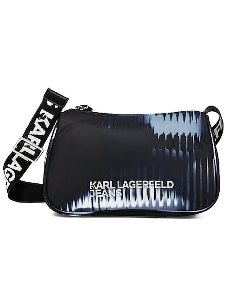 Karl Lagerfeld Gestreifte Schultertasche - Schwarz Schwarz