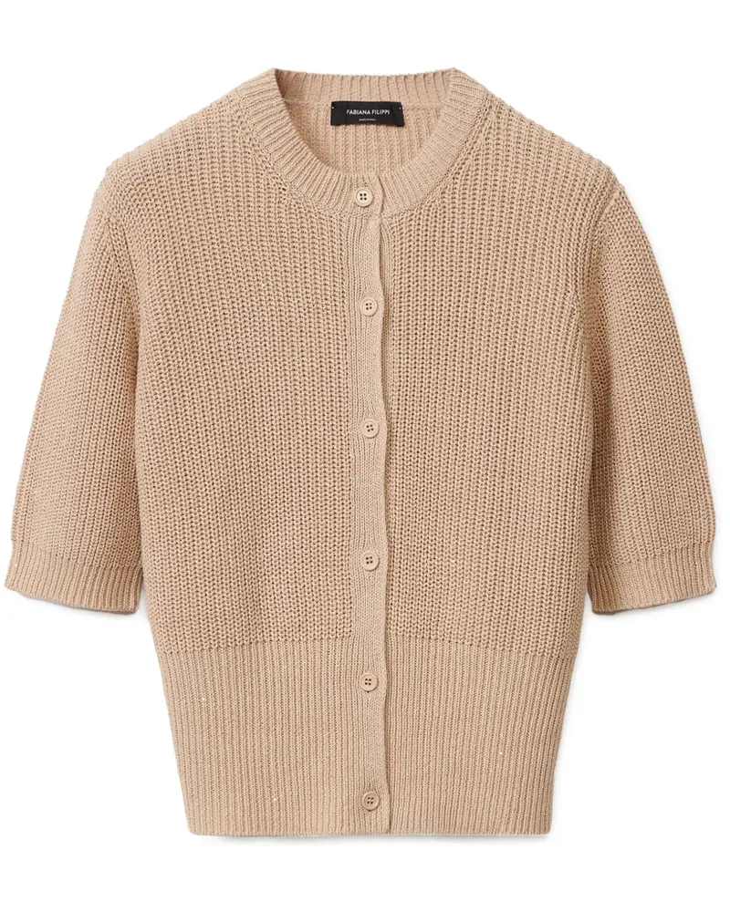 Fabiana Filippi Gerippter Cardigan - Nude Nude