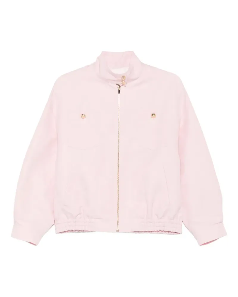 Maje funnel-neck zip-up jacket - Rosa Rosa