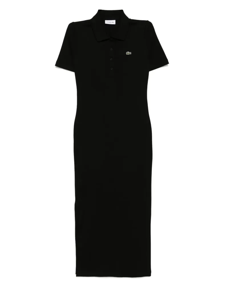 Lacoste Kleid mit Poloshirtkragen - Schwarz Schwarz