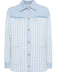 Sandro Jeanshemd mit Hahnentritt-Jacquardmuster Blau