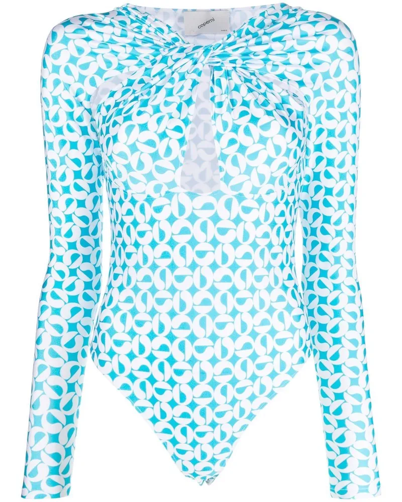 COPERNI Body mit geometrischem Print - Blau Blau