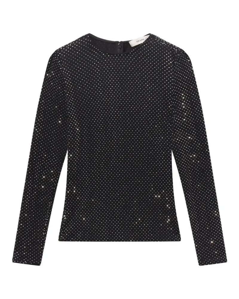 Frame Denim Semi-transparentes Oberteil mit Verzierung - Schwarz Schwarz