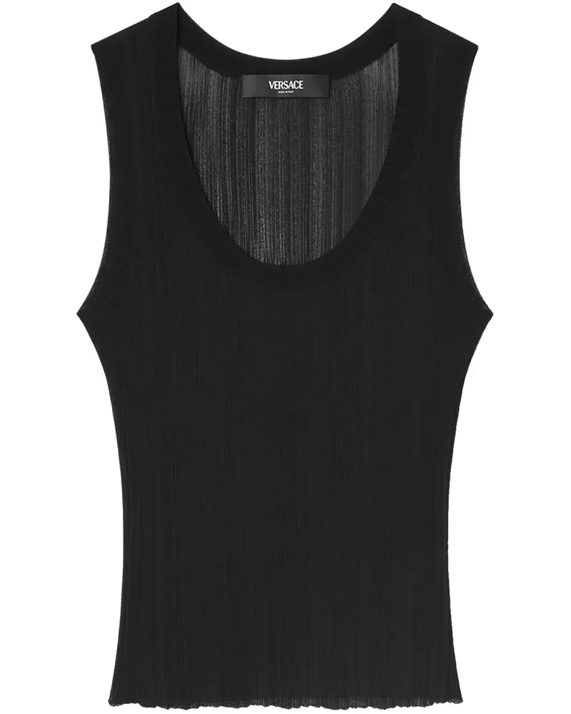 Versace Geripptes Tanktop - Schwarz Schwarz