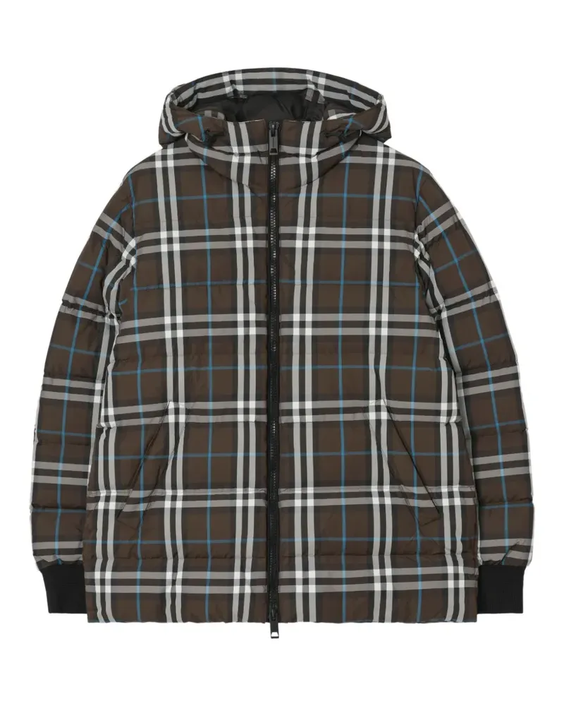 Burberry Check Steppjacke mit Kapuze - Braun Braun