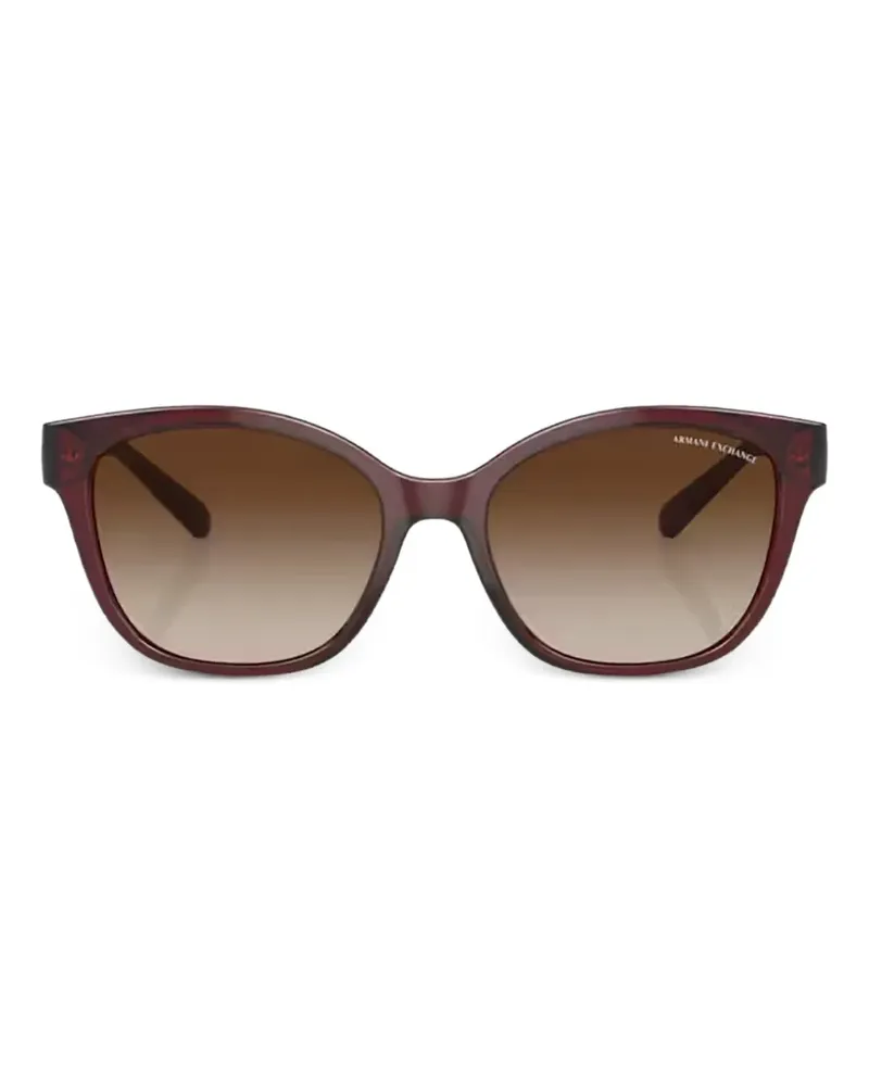 Armani Exchange Cat-Eye-Sonnenbrille mit sechseckigem Detail - Rot Rot