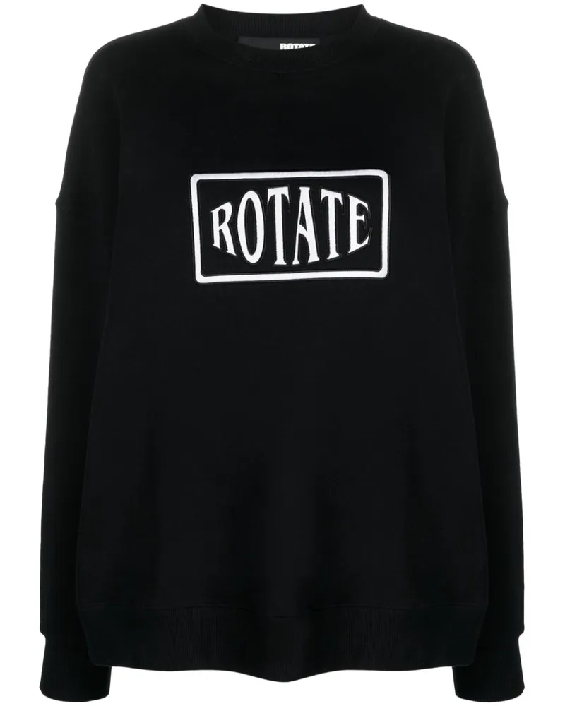 ROTATE Birger Christensen Sweatshirt mit Stickerei Schwarz