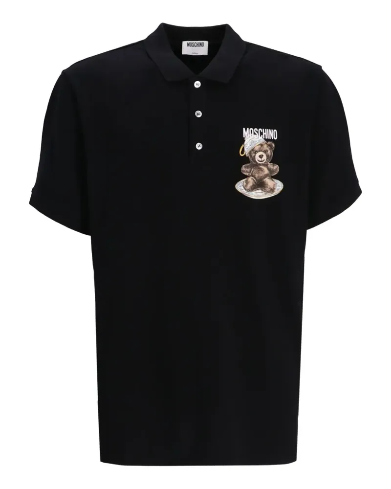 Moschino Poloshirt mit Teddy-Print - Blau Blau
