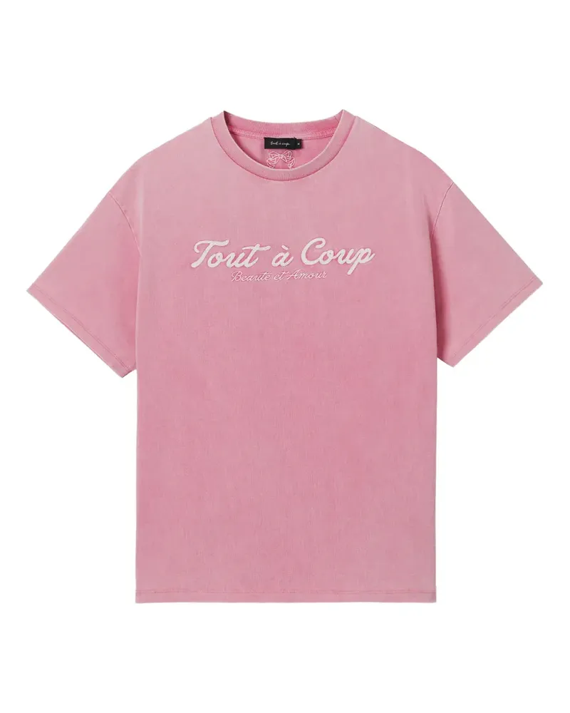 Tout a Coup embroidered-detail T-shirt - Rosa Rosa