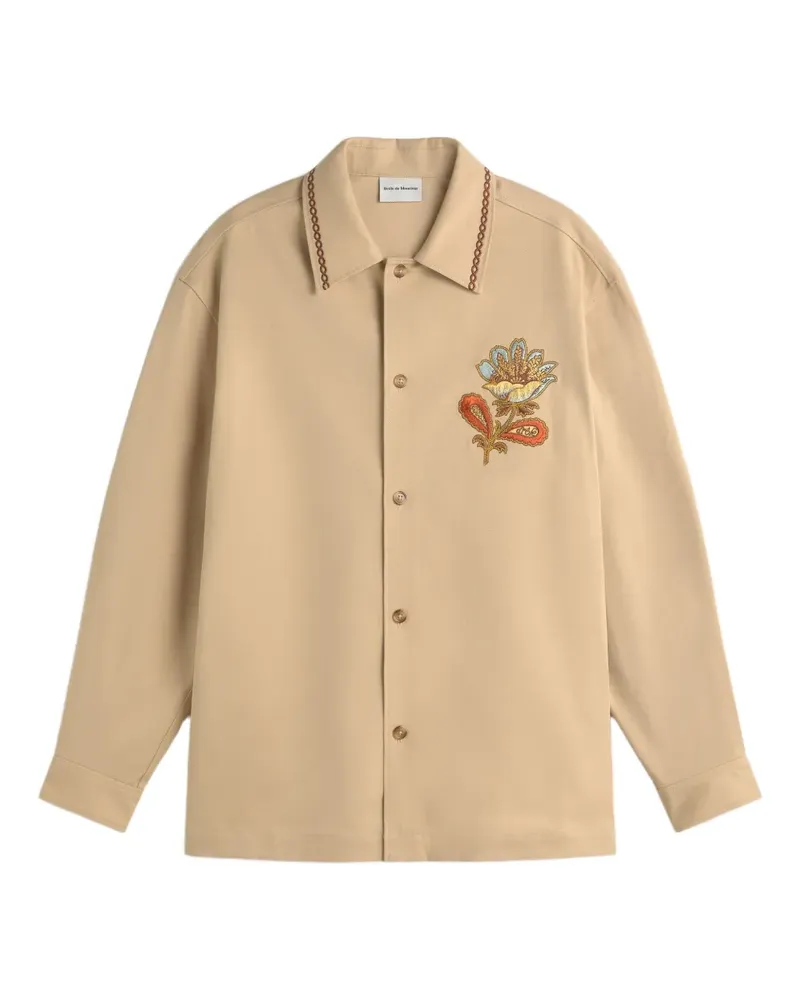 Drôle de Monsieur Hemdjacke mit Blumenstickerei - Nude Nude