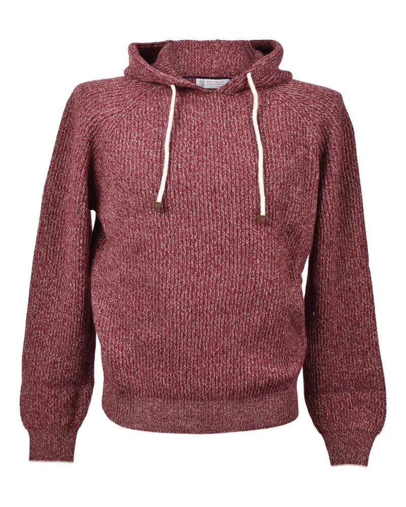 Brunello Cucinelli Gerippter Hoodie - Rot Rot