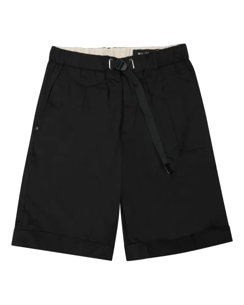 PLAN C belted turn-up-hem shorts - Schwarz Schwarz