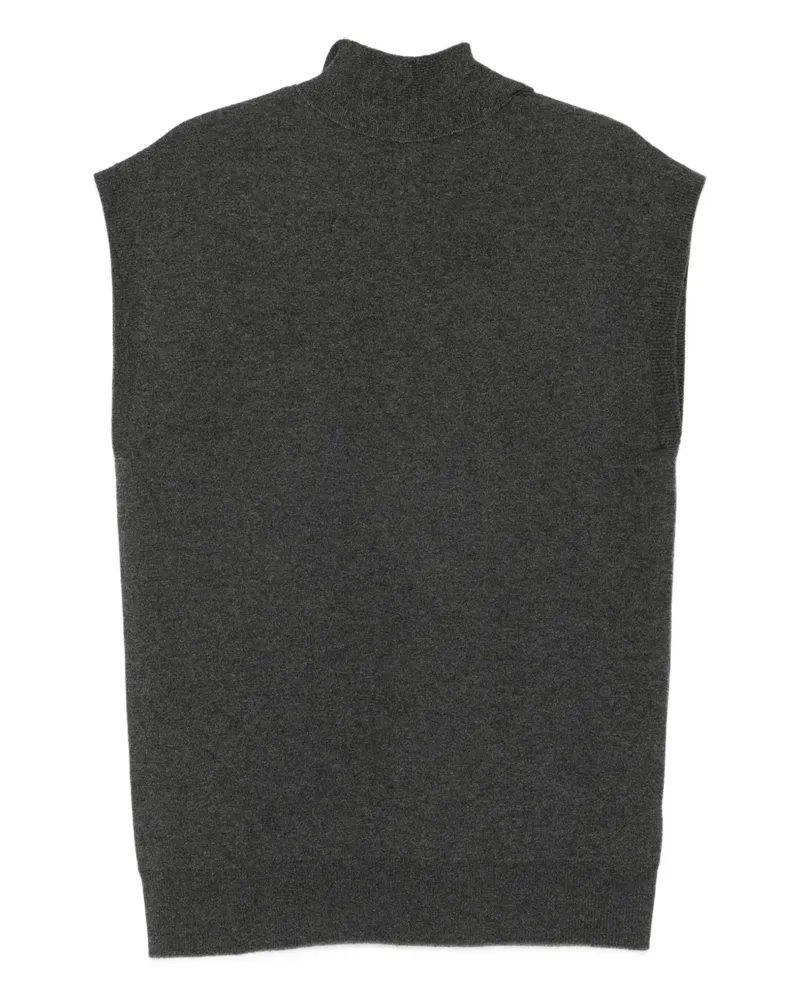 Carven Top mit Stehkragen - Grau Grau