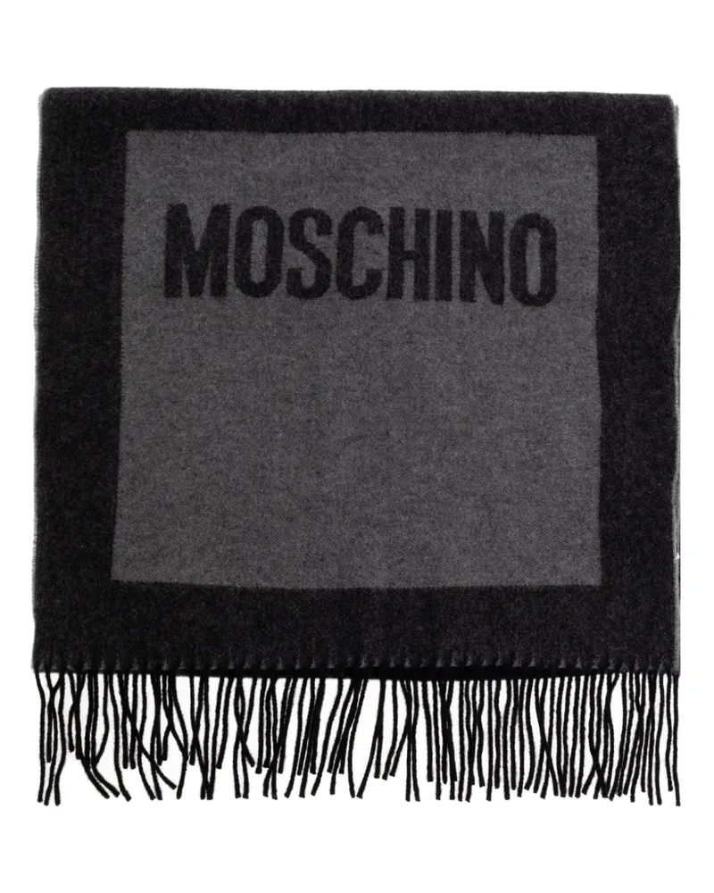 Moschino Schal mit Fransen - Grau Grau