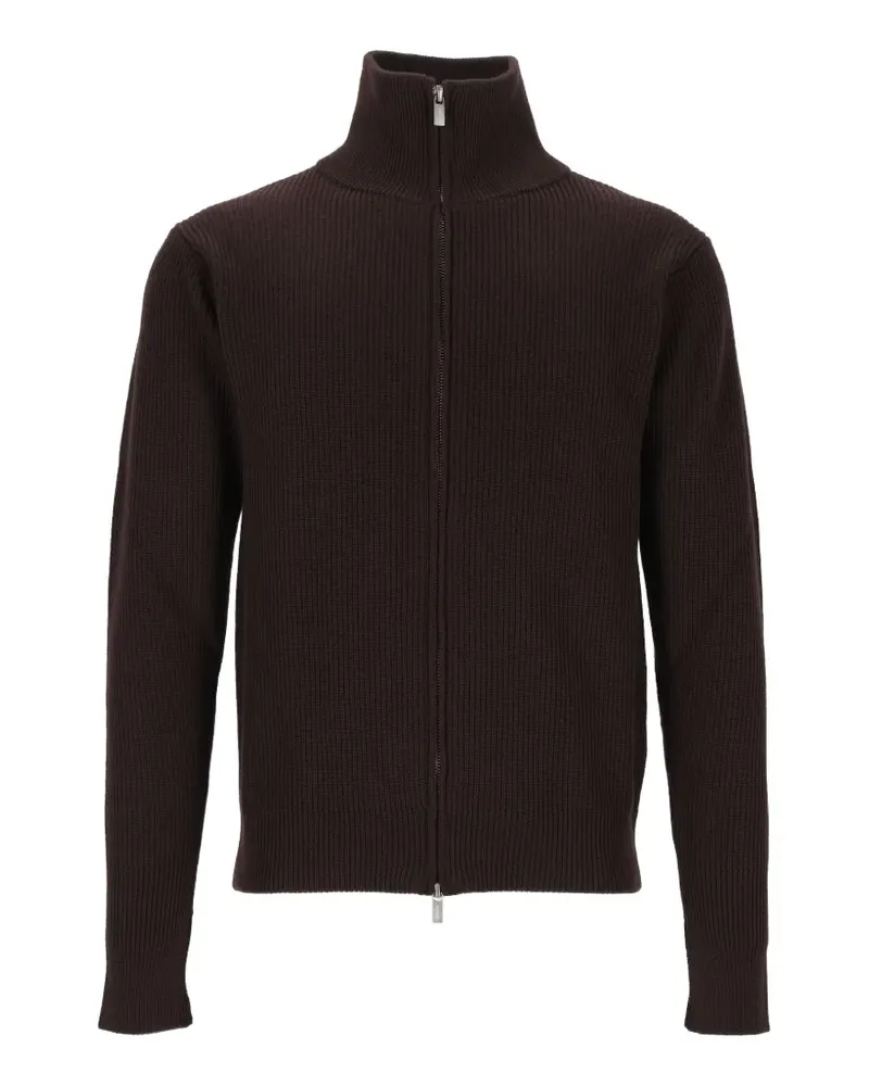 BARENA Gerippter Cardigan mit Reißverschluss - Braun Braun