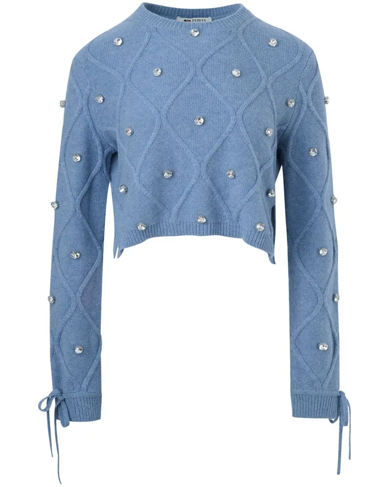 Ports 1961 Pullover mit Kristallen - Blau Blau