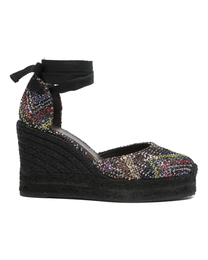 Missoni Wedge-Espadrilles mit Pailletten - Schwarz Schwarz