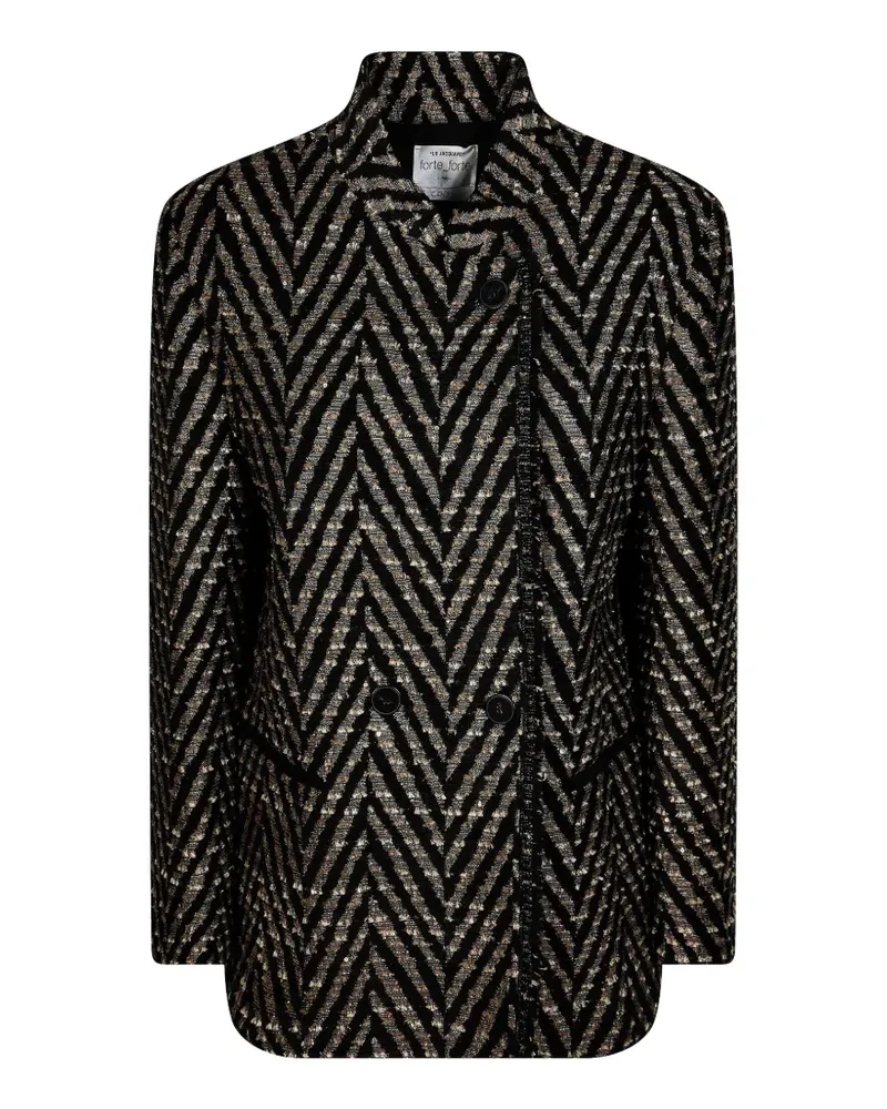 forte_forte chevron-jacquard jacket - Schwarz Schwarz