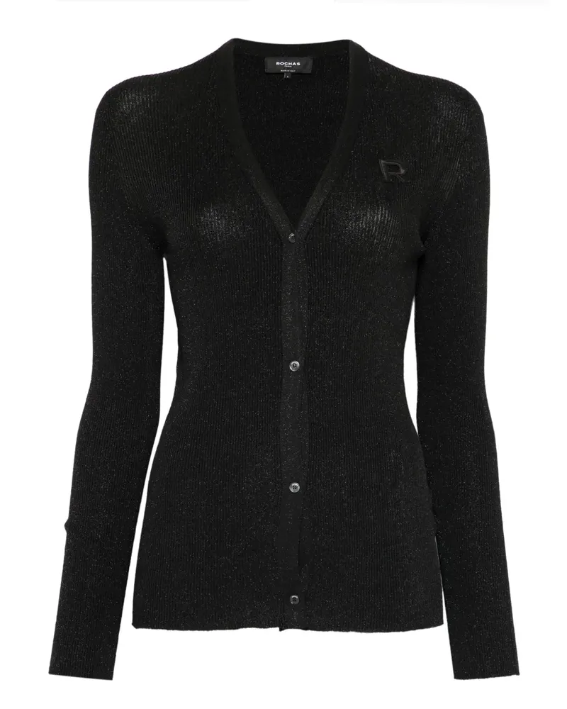 Rochas Cardigan mit Logo-Applikation - Schwarz Schwarz