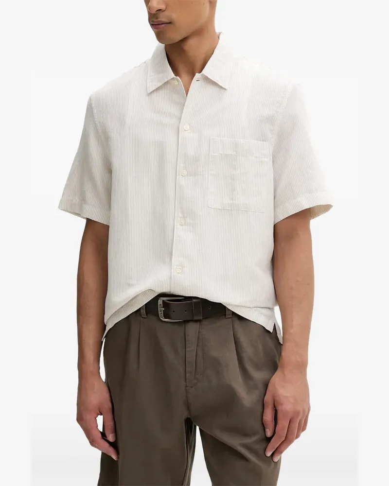 Marc O'Polo vertical-stripe short-sleeve shirt - Nude Nude