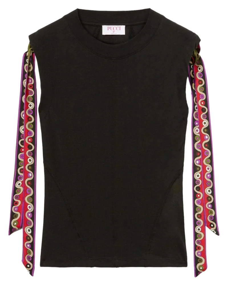 Emilio Pucci Jersey-T-Shirt mit Iride-Print - Schwarz Schwarz