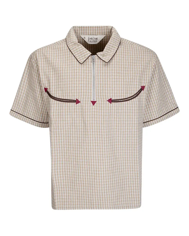 Brain Dead Kariertes Western Poloshirt - Nude Nude