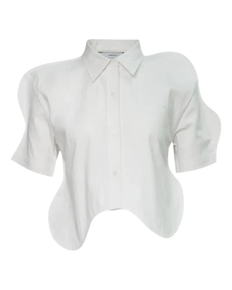 pushBUTTON wavy-hem short-sleeve shirt - Weiß Weiß