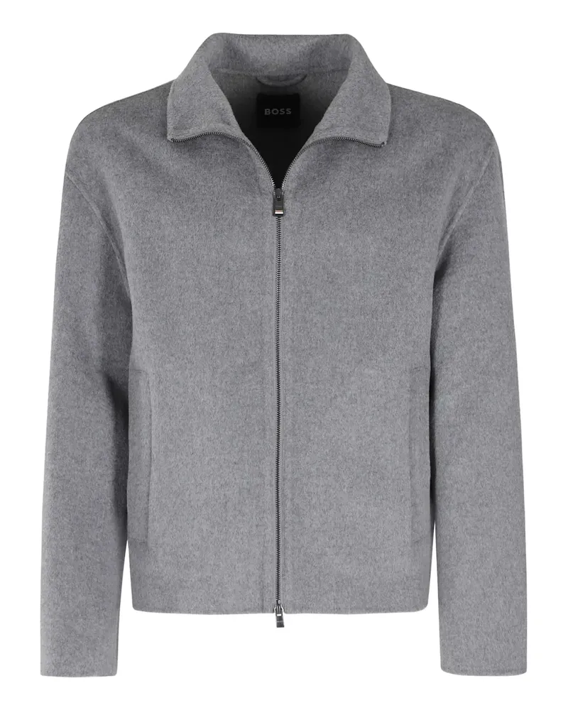 HUGO BOSS zip collared cardigan - Grau Grau