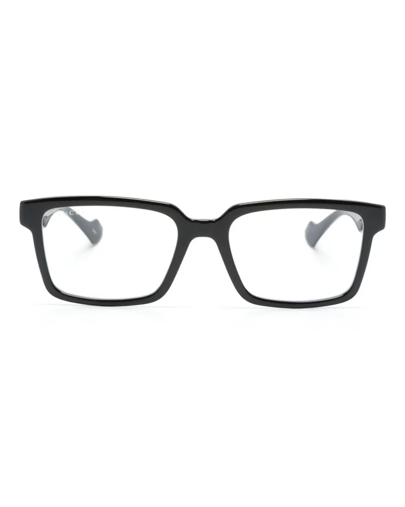 Gucci Sonnenbrille mit breitem Gestell - Schwarz Schwarz