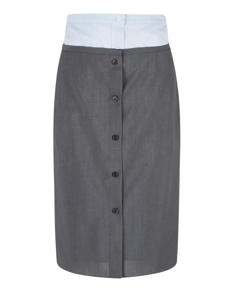 Prada light mohair and chambray skirt - Grau Grau