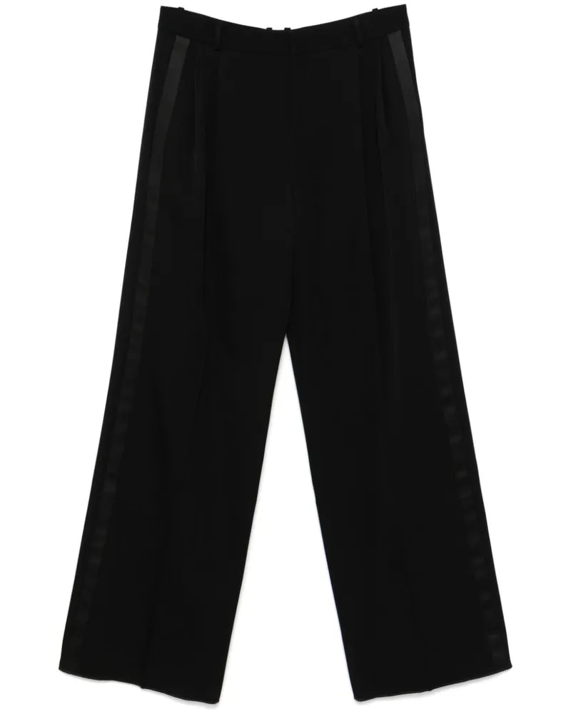 Saint Laurent Grain de Poudre Hose mit weitem Bein - Schwarz Schwarz