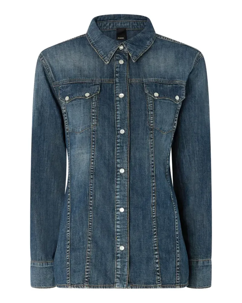 Pinko washed-effect button-down shirt - Blau Blau