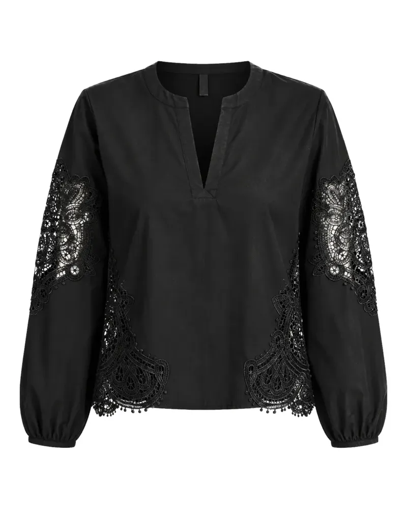 Kaos lace-panelled V-neck blouse - Schwarz Schwarz