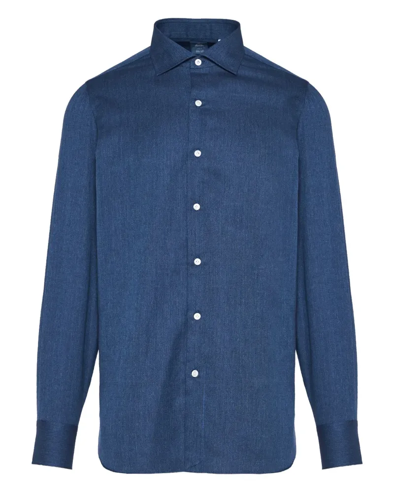 Finamore 1925 Texturiertes Hemd - Blau Blau